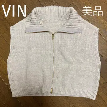 VIN 니트 베스트 더블 지퍼