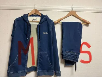 BALR 일본 한정판 Q-Series 데님풍 맨투맨 셋업