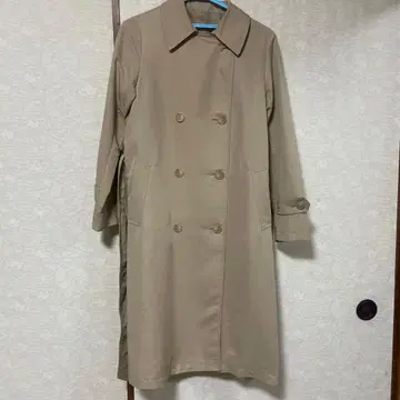 트렌치코트 베이지 더블 브레스트 롱 코트