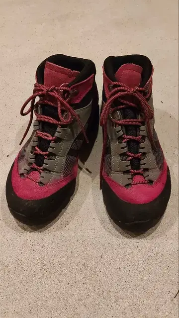 몽벨 등산화 그레이/버건디 스웨이드 24.5cm Wide