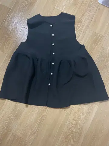 블랙 슬리브리스 튜닉