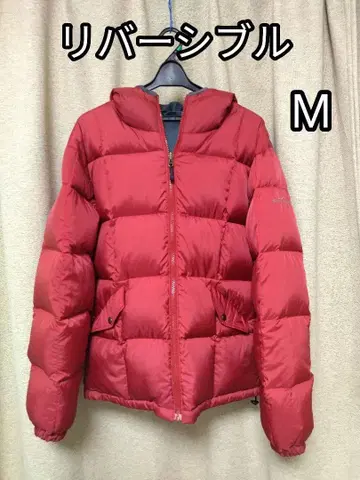에디바우어 리버서블 다운 자켓 M 빨간색 네이비 프리미엄 구스 다운