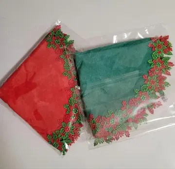 치카자와 레이스 크리스마스 리스 빨간색 & 그린