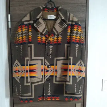 Pendleton 네이티브 무늬 울 코트 40