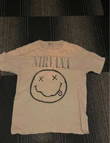 NIRVANA 스마일리 페이스 티셔츠 S/M 베이지