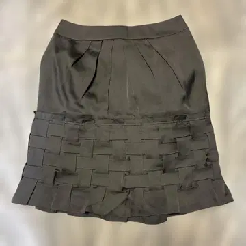 MICHEL KLEIN 블랙 뜨개질 디자인 플레어 스커트