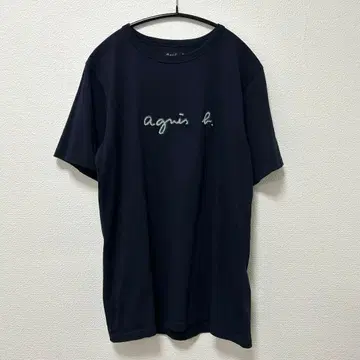 agnes b. homme 에네스베 옴 반팔 로고 T셔츠 네이비