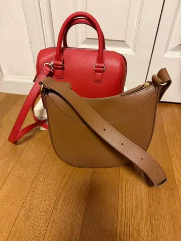 UNIQLO 레더 터치 브라운 레드 숄더백 세트
