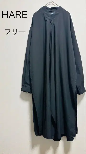 [ HARE ] 롱 셔츠 프리 블랙 구제 의류 남성용