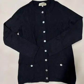 Poushal 캐시미어 100% 블랙 가디건 사이즈 40