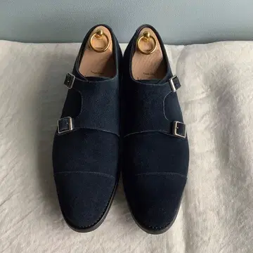 새상품급 바니스뉴욕 더블 몽크 스트랩 네이비 스웨이드/8