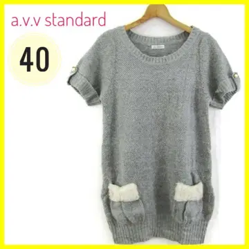 a.v.v standard 니트 튜닉 반팔 그레이 40 L 상당