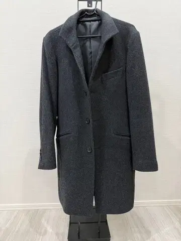 다크 그레이 체스터 코트 허리 벨트 포함 TETE HOMME