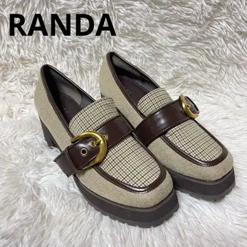 RANDA 볼륨 밑창 벨트 로퍼 체크