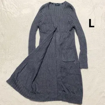 idana 이더나 울 모헤어 니트 V넥 롱 가디건 그레이 L