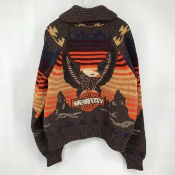 할리데이비슨 카우친 스웨터 L 브라운 울 100%
