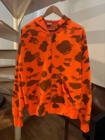 90's 후디 Ace Sportswear 오렌지 카모