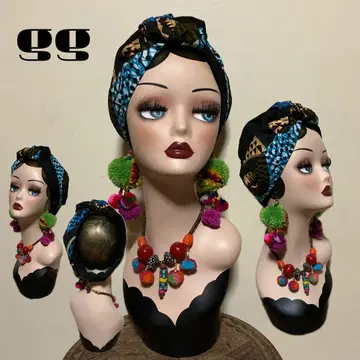 아프리칸 짜임 뽕긋 헤어 터번 헤어밴드