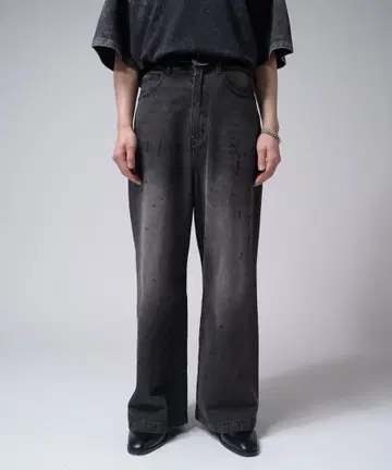 Lui's 페인트 엘리펀트 청바지 블랙 30