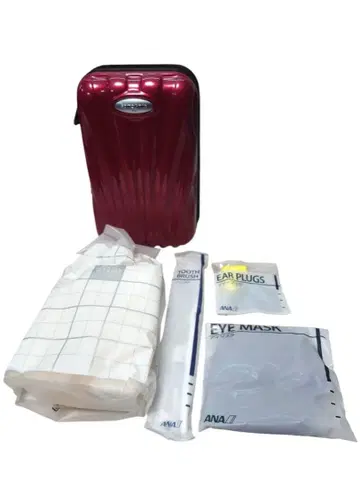 ANA 퍼스트 클래스 어메니티 삼소나이트 파우치 레드
