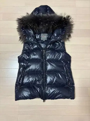 DUVETICA 다운 베스트 퍼 포함 네이비 42