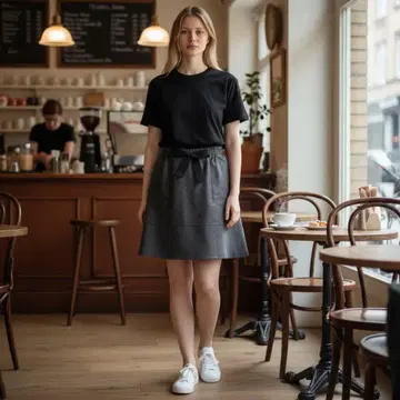 Foxey 다크 그레이 플레어 스커트 리본 포함