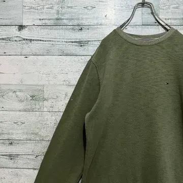 [ 타미힐피거 ] 최고 디자인 자수 원포인트 로고 레트로 레어 롱 T