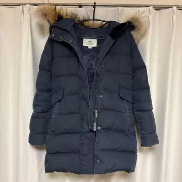 PYRENEX 후드 부착 다운 자켓 JP 38 네이비