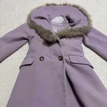 Majestic Legon 연보라 퍼 코트