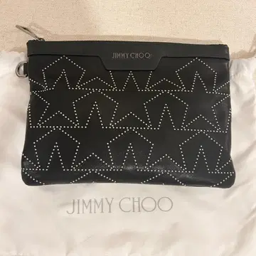 JIMMY CHOO 블랙 가죽 클러치백