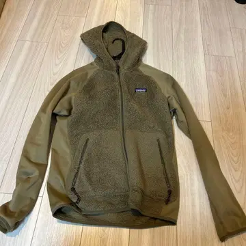 플리스 자켓 올리브색 후드 부착