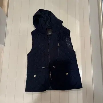 ZARA 네이비 폴리에스테르 퀼팅 베스트