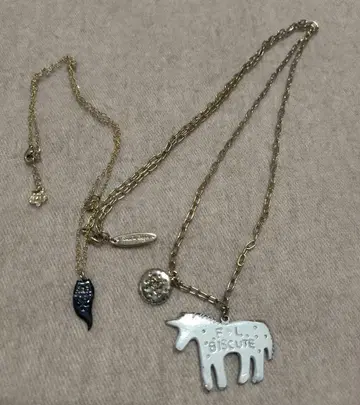 [레어] 프랑슈리페 유니콘 쿠키 고양이 유령 목걸이 세트