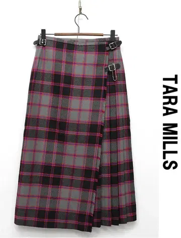 V296/UK제 TARA MILLS IENA 별주 랩스커트 체크