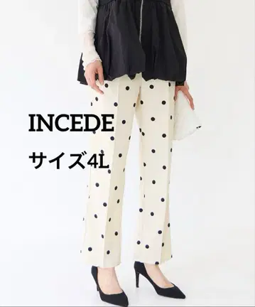 새상품급 INCEDE 빅 사이즈 도트 팬츠 밴딩 인시드
