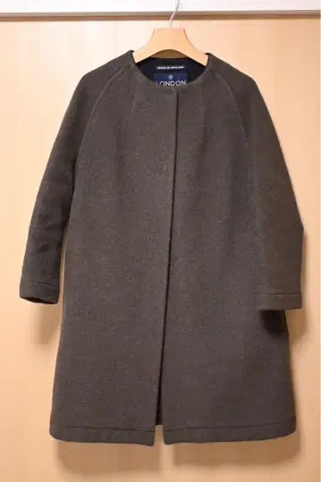 LONDON TRADITION 울 노카라 코트 다크 브라운