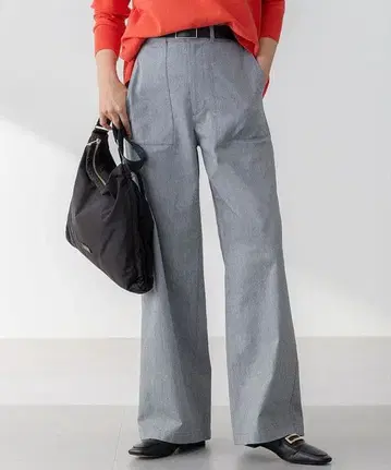 [ 세탁 가능 ] 슬라브 트윌 스트레치 와이드 팬츠
