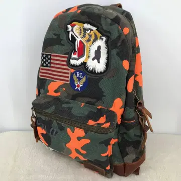 랄프 로렌 백팩 카모플라쥬 오렌지 타이거 와펜 소가죽