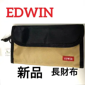 새상품 에드윈 EDWIN 지갑 이단 장지갑 베이지 x 블랙