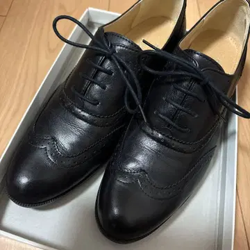 [ 새상품급 ] 잉그 25cm 블랙 가죽 레이스업 윙 칩 신발