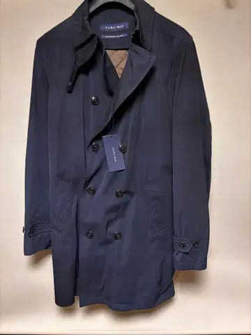 네이비 트렌치코트 더블 브레스트