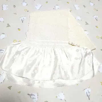 화이트 오비 장식 천 실크 100%