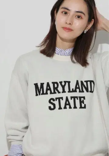 나노 유니버스 더블 자카드 로고 니트