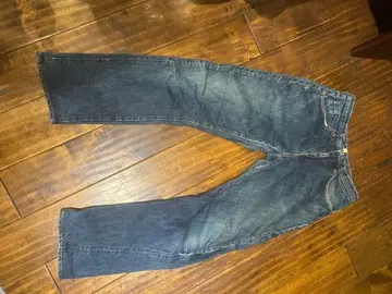 스트레이트 데님 팬츠 다크 블루