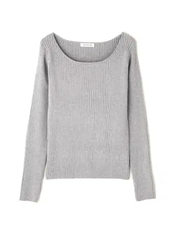 라운드넥 라메 리브 니트