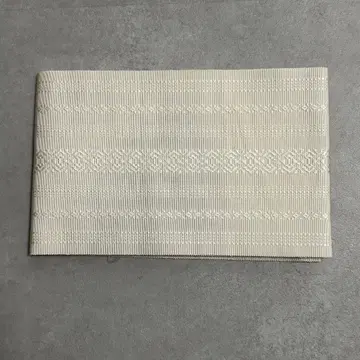 치쿠젠 원조 하카타오리 순수 실크 반폭 오비 아이보리