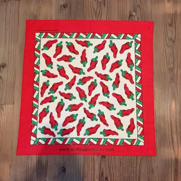 NOS 80s 빈티지 반다나 고추