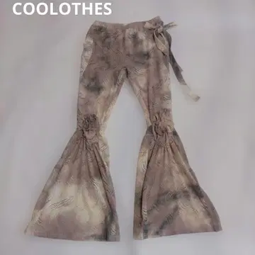 COOLOTHES 타이다이 홀로 스트레치 니트 플레어 트라우저
