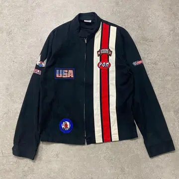 POM 레이싱 밀리터리 와펜 커스텀 자켓 L 블랙