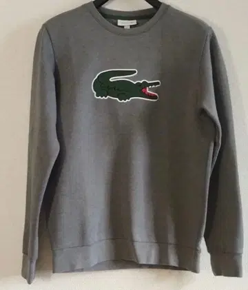 라코스테 악어 자수 그레이 맨투맨 사이즈 usM